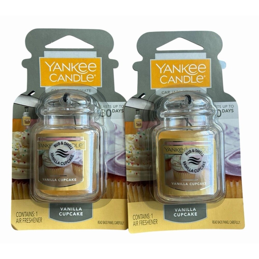 Yankee Candle Car Jar Air Freshener Vanilla Cupcake Lot of 2 New Sealed